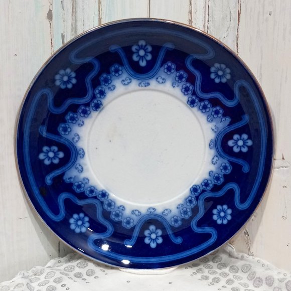Germany Other - Antique Utzschneider Germany Flow Blue Saucer/Underplate